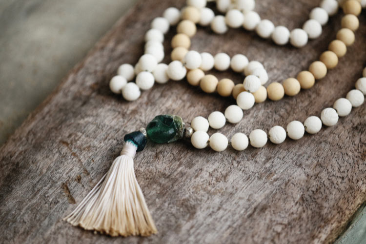 Boho style beaded garlands add visual interest to everyday items if you hang them on your tree