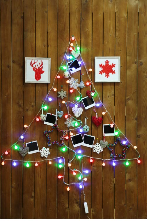 replace them with string lights and hang your favorite and most sentimental family photos
