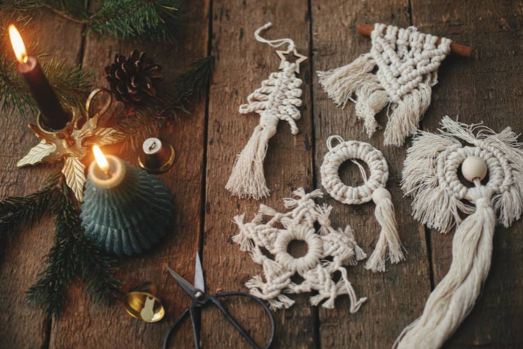 Macrame is a signature element of boho decor