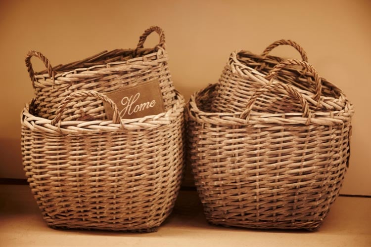 Wicker baskets are a farmhouse staple