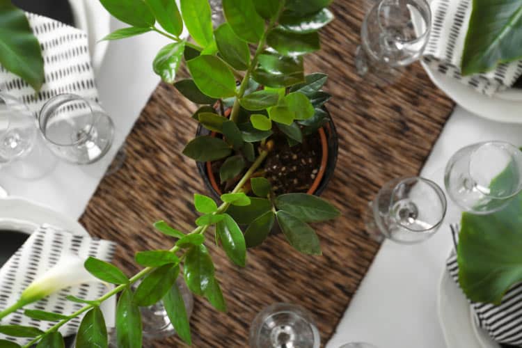 add greenery to the list of farmhouse dining table ideas that steal the show