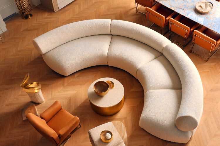 A sectional sofa with detachable pieces is one of the best examples because it allows you to create different seating arrangements