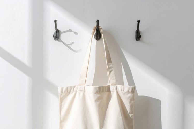 Low wall mounted hooks are perfect for kids so they can hang their own belongings
